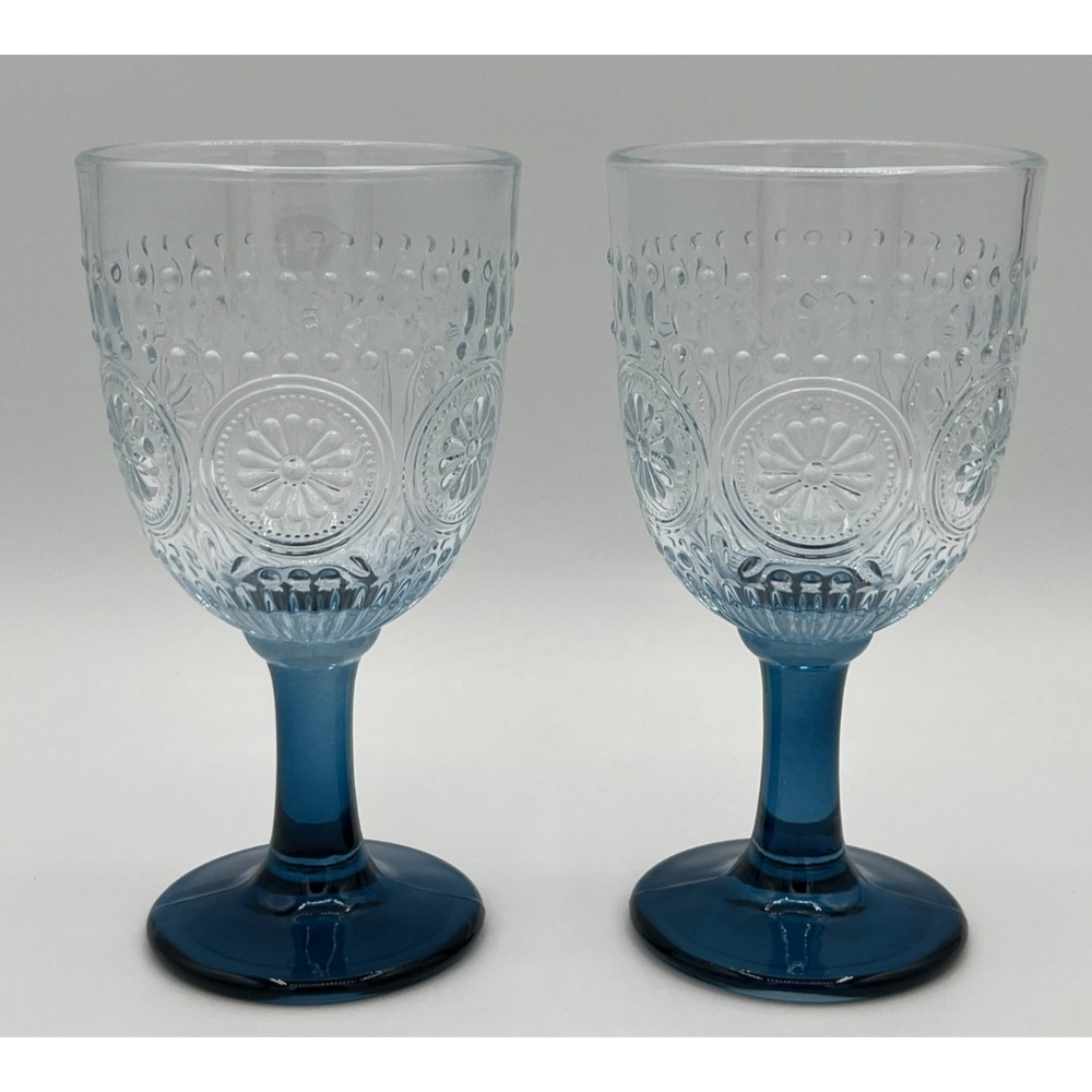 Set of 2 Target Bullseye Playground ~ 12oz Glass Stemware Blue ~ Summer 2026